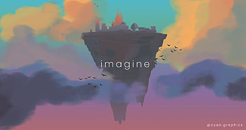 Floating Island on Clouds, island, love, drawing, graphy, Artwork, fantasy, artistic HD wallpaper