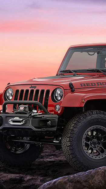 Red Rock, Jeep Wrangler HD phone wallpaper