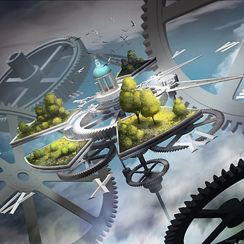 Art, Clock, City, Mechanism, Cogwheels, Gear, Steampunk HD phone wallpaper