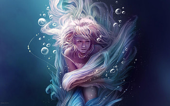 under water, animation, graphy, fantasy, entertainment, other, beautiful, people HD wallpaper