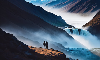 AI Art, artistic, waterfall HD wallpaper