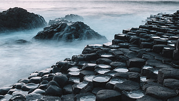 Causeway, Mystical landscape, Giant's footsteps, Coastal attraction HD wallpaper
