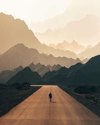 lone traveler, afterglow, sky HD phone wallpaper