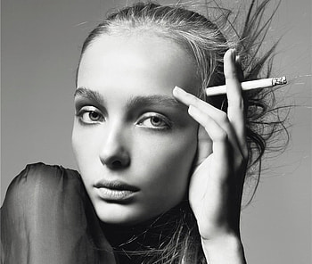 ~~~, model, graphy, portrait, bw, cigarette, beauty HD wallpaper
