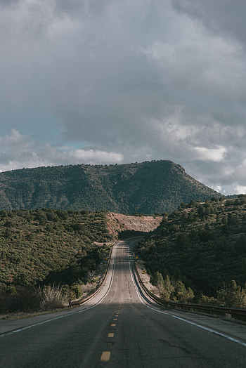 Plants, Nature, Sky, Road, Markup, Hills HD phone wallpaper