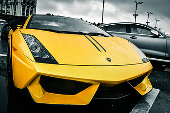 Rain, Lamborghini, Cars, Street HD wallpaper