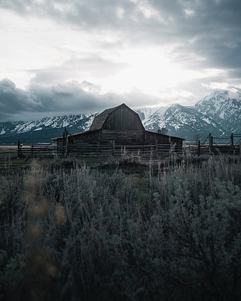 Nature, Mountains, Building, Wood, Wooden, Old, Farm HD phone wallpaper