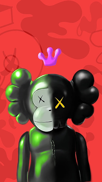 Kaws, Red Background HD phone wallpaper