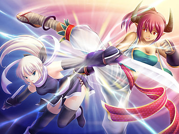 Cross Smasher, sexy, fighting, sword, hot, cute, fight, girl, blade, anime girl, anime, fantasy, light, weapon, horn, female HD wallpaper