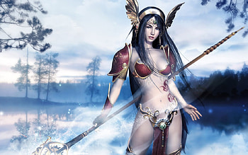 Beautie, lady, beautiful, warior, fantasy HD wallpaper