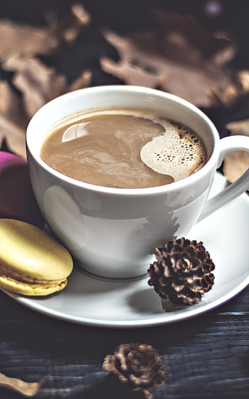 Morning Mug — Coffee & Macaron, food, coffee HD phone wallpaper