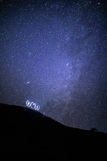 Stars, Dark, Starry Sky, Glow, Slope HD phone wallpaper