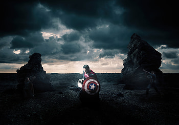 Superman Holding Mjolnir And Captain America Shield , superman, superheroes, artstation HD wallpaper