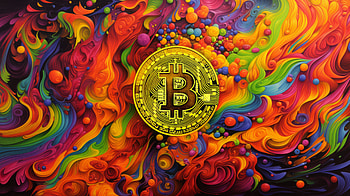 Bitcoin Psychedelic Art, psychedelic, cryptocurrency, technology, bitcoin HD wallpaper