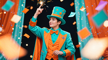 Magician — Top Hat Sparks & Confetti, magician, top hat, sparkler HD wallpaper