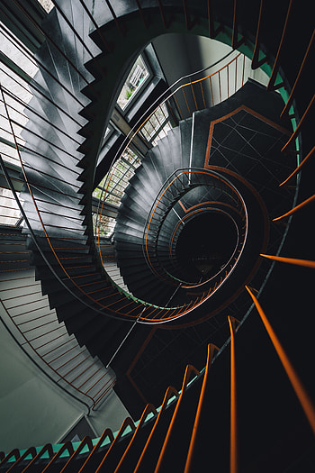 Spiral Stairs, house, interior HD phone wallpaper