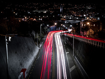 Cities, Night, City, Shine, Light, Road HD wallpaper
