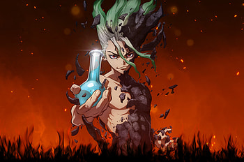 Anime boy, artwork, Senku Ishigami, Dr. Stone HD wallpaper