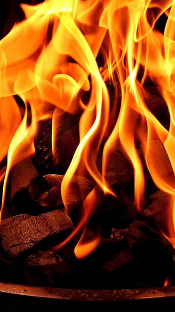 Burning Coal, coal, burning, fire, flames HD phone wallpaper