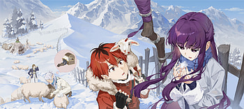 Frieren & Friends in Snowy Peaks – Anime, Anime, Frieren: Beyond Journey's End, Stark (Frieren: Beyond Journey's End), Fern (Frieren: Beyond Journey's End), Frieren (Frieren: Beyond Journey's End) HD wallpaper
