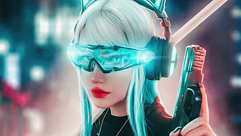 Cyber Girl Glasses , cyberpunk, scifi, artist, artwork, digital-art, artstation HD wallpaper