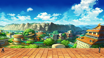Konoha Hidden Leaf Village from Naruto, Anime, Naruto, Konohagakure (Naruto) HD wallpaper