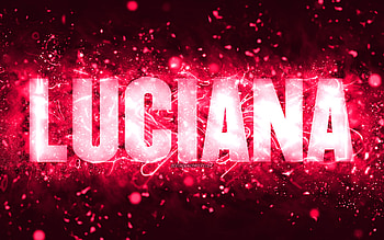 Happy Birtay Luciana, , pink neon lights, Luciana name, creative, Luciana Happy Birtay, Luciana Birtay, popular american female names, with Luciana name, Luciana HD wallpaper