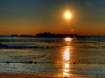 Sunset, other, nature, lake HD wallpaper