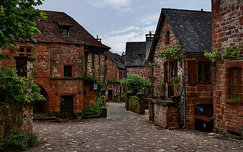 Collonges-la-Rouge, , village, streets, houses, Nouvelle-Aquitaine, Collonges-la-Rouge cityscape, France HD wallpaper