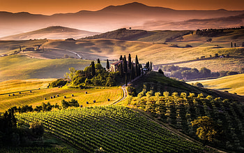 Val d'Orcia, Farms HD wallpaper