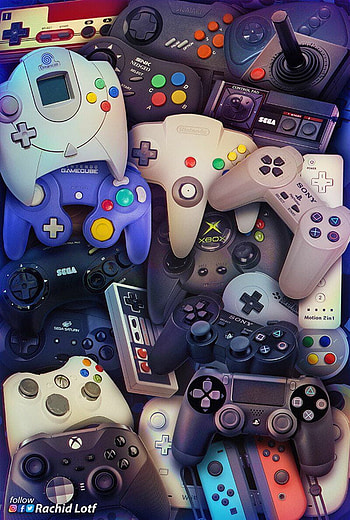 ArtStation - Consoles Controllers, Rachid Lotf. Retro games , Game , Best gaming HD phone wallpaper