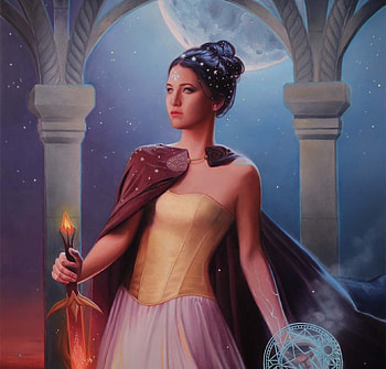 Sorceress, iryna khymych, fantasy, art, girl HD wallpaper