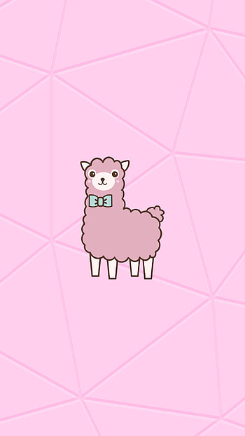 LLAMA KWAI, alpaca, kawai, rosa HD phone wallpaper