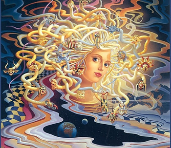 Medussa, mythology, goddess, fantasy, snakes HD wallpaper