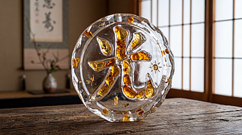 Radiant Hikari - Japanese Logo | Glass Kanji Emblem | Zen Seal, Glass Sculpture HD wallpaper