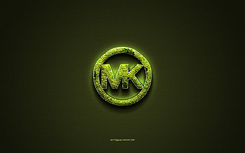 Michael Kors logo, green creative logo, floral art logo, Michael Kors emblem, green carbon fiber texture, Michael Kors, creative art HD wallpaper