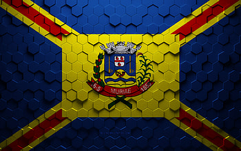 Flag of Muriae, honeycomb art, Muriae hexagons flag, Muriae 3d hexagons art, Muriae flag HD wallpaper