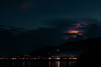 Nature, Rivers, Sky, Night, Clouds, Horizon, Dark HD wallpaper