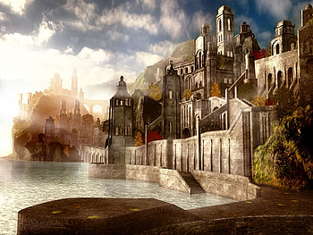 Babylon, cities, ancient, buildings, 3d, fantasy, abstract, history, clouds, sky HD wallpaper