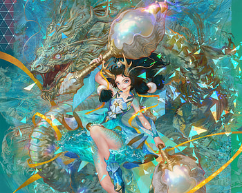 Dragon girl, green, blue, xtiger, x tiger, fantasy, dragon, girl HD wallpaper