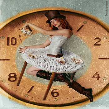 tea time, clock, time, tea, fantasy HD wallpaper