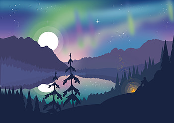 Nothern Lights, artist, artwork, behance HD wallpaper