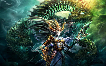 1280 800 76707. jpg, wild, fantasy, twoheadedrago, warrior HD wallpaper