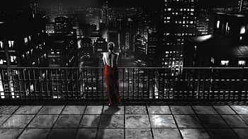 Sin City, Intense atmosphere, Noir masterpiece, Graphic novel adaptation HD wallpaper