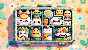 Cute Cartoon Bento Box, bento box, sushi, cute HD wallpaper