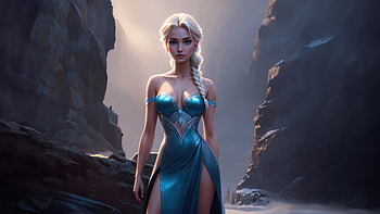 Snow Queen Elsa In Frozen , frozen-2, movies, disney, elsa, fantasy-girls, fantasy, artist, artwork, digital-art, artstation HD wallpaper
