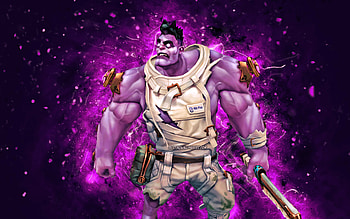 Dr Mundo, , violet neon lights, League of Legends, MOBA, artwork, Dr Mundo Build, LoL, Dr Mundo League of Legends HD wallpaper
