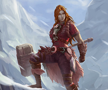 Yllva the Barbarian, fantasy, woman warrior, barbarian HD wallpaper