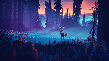 Among Trees, among-trees, 2018-games, artist, artwork, digital-art, reindeer, artstation HD wallpaper