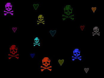 Skull heart RianbowBG.jpg, colors, kool, skulls HD wallpaper